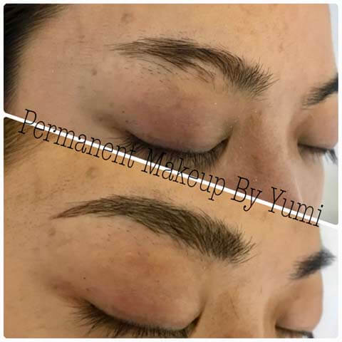semi-permanent makeup before and after