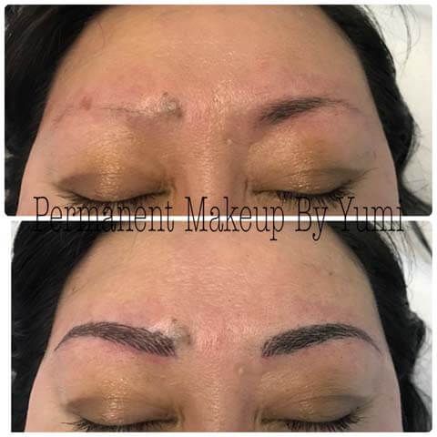 semi-permanent makeup before and after